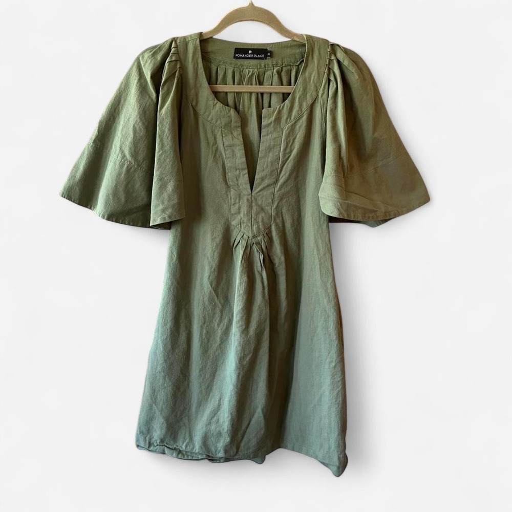 Anthropologie Pomander Place Olive Finley Flutter Dress Sz XS